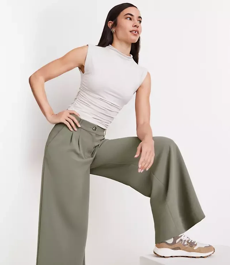 LOFT Versa 360 Knit Ruched Mock Neck Top