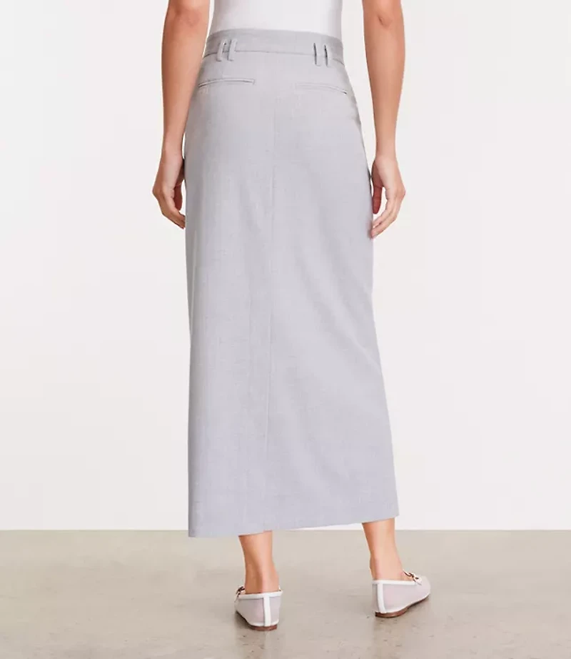 LOFT Versa Heathered Seasonless Stretch Maxi Pocket Skirt