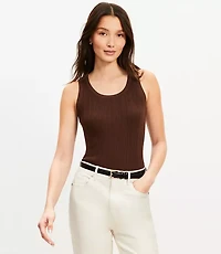 Stripe Textured Sweater Tank Top