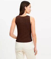 Stripe Textured Sweater Tank Top
