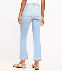 Patch Pocket Kick Crop Jeans Bright Vintage Wash