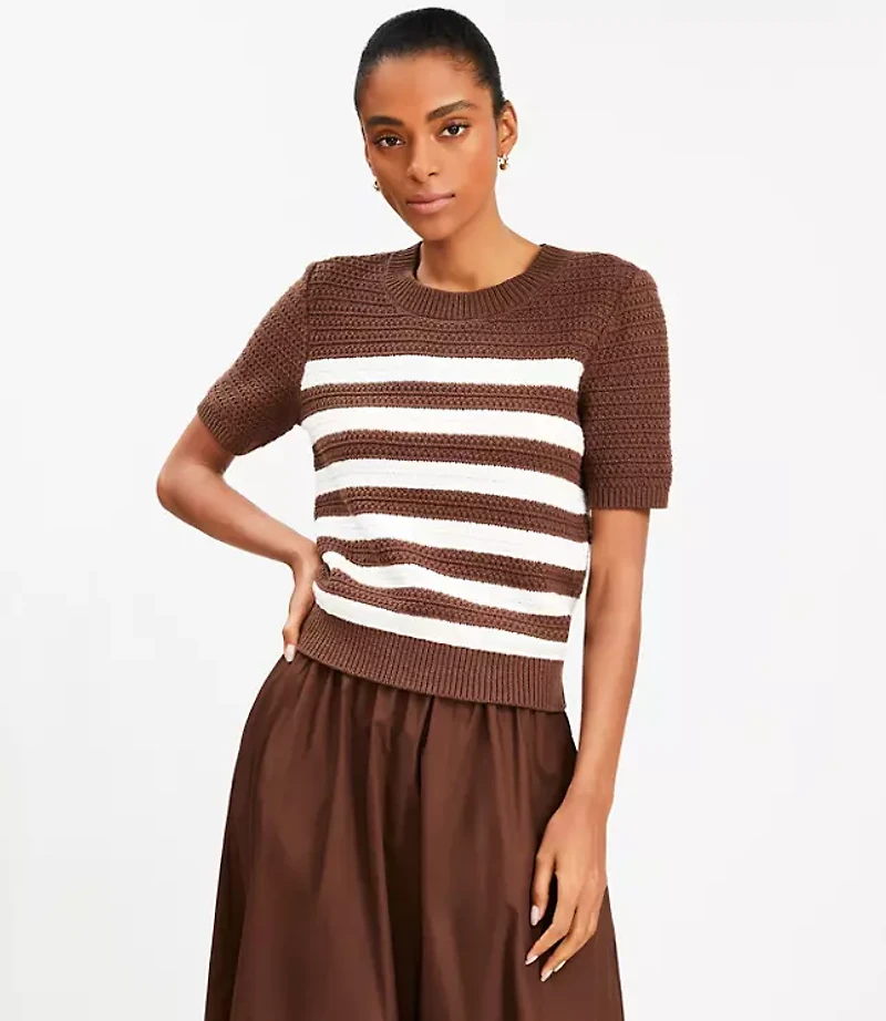Stripe Textured Sweater Tee