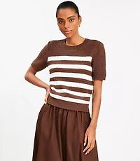 Stripe Textured Sweater Tee