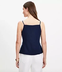 Linen Blend Strappy Vest Top