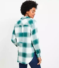 Petite Plaid Angled Cuff Everyday Tunic Shirt