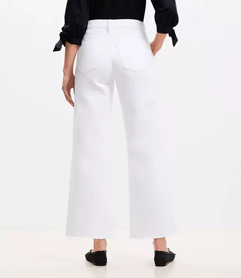 High Rise Wide Leg Crop Jeans White