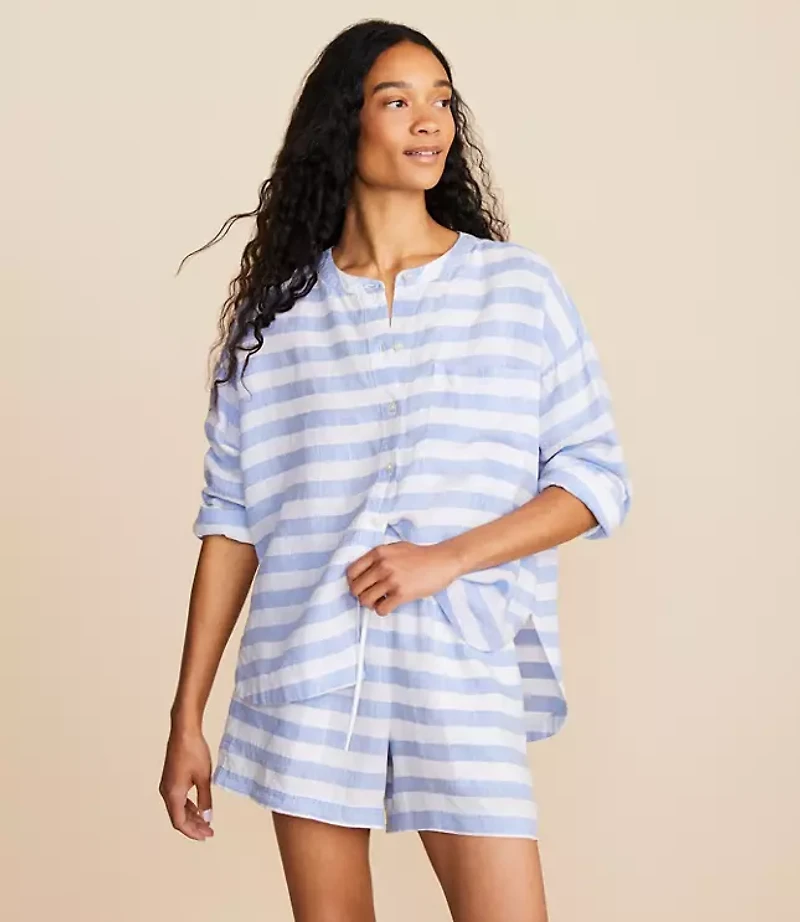 Lou & Grey Striped Linen Pocket Shirt