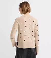 Petite Mini Heart Embroidered Sweater