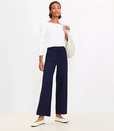 Palmer Wide Leg Ankle Pants in Ponte