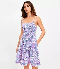 LOFT Beach Paisley Gauze Strappy Mini Pocket Dress