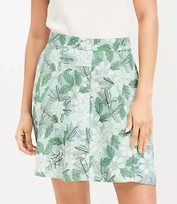 Gardenia Linen Blend Button Mini Skirt