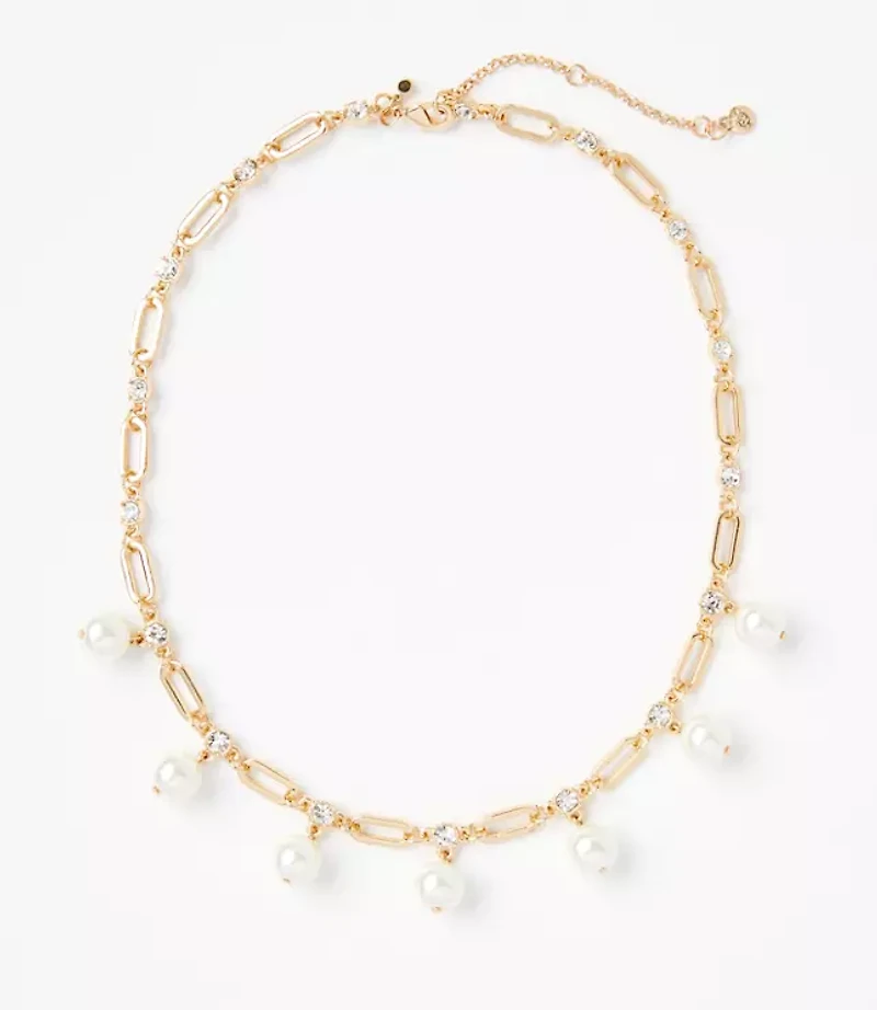 Pearlized Shaker Chain Link Necklace