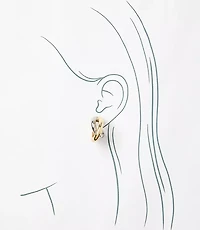 Mixed Metal Criss Cross Hoop Earrings