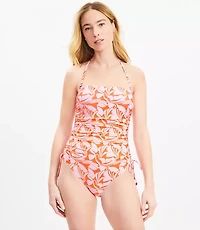 LOFT Beach Swirl Bandeau One Piece Swimsuit