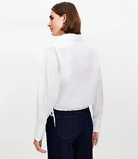 Petite Poplin Side Tie Shirt