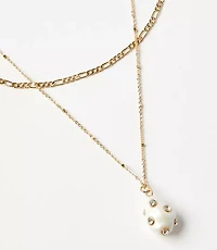 Pearlized Sparkle Layered Necklace Set