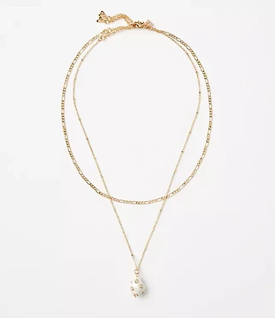 Pearlized Sparkle Layered Necklace Set