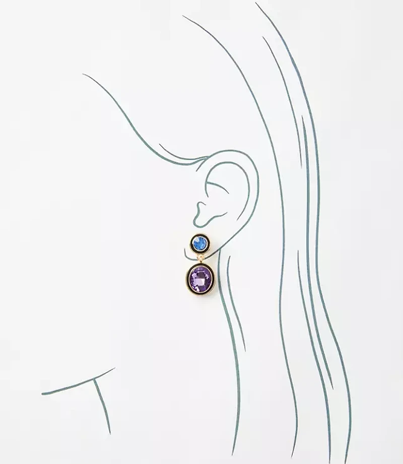 Enamel Sparkle Drop Earrings