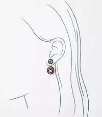 Enamel Sparkle Drop Earrings