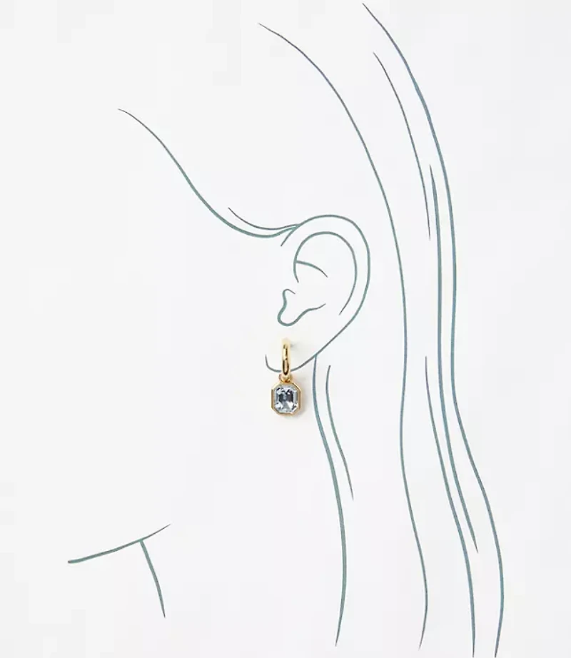Sparkle Drop Hoop Earrings
