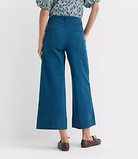 Seamed Palmer Wide Leg Crop Pants Twill