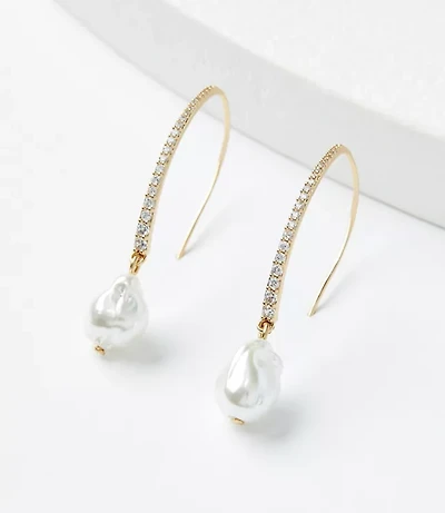 Pearlized Sparkle Pull Through Earrings