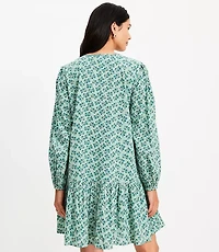 Petite Floral Pleated Flounce Mini Dress