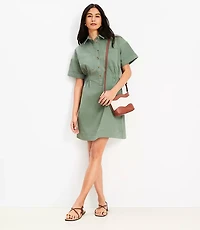 Petite Twill Utility Mini Pocket Dress