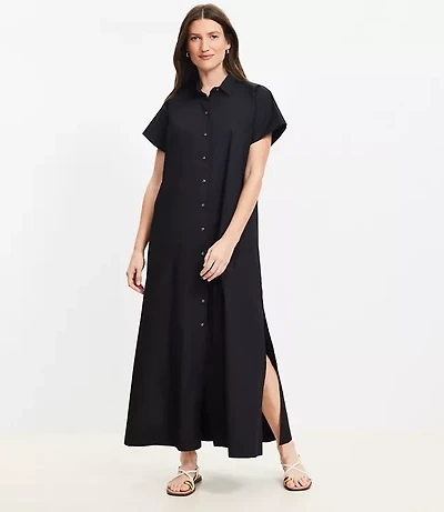 Petite Poplin Maxi Pocket Shirtdress