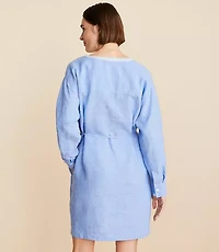 Petite Lou & Grey Crosshatch Linen Pocket Shirtdress