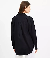 Linen Blend Everyday Oversized Pocket Shirt