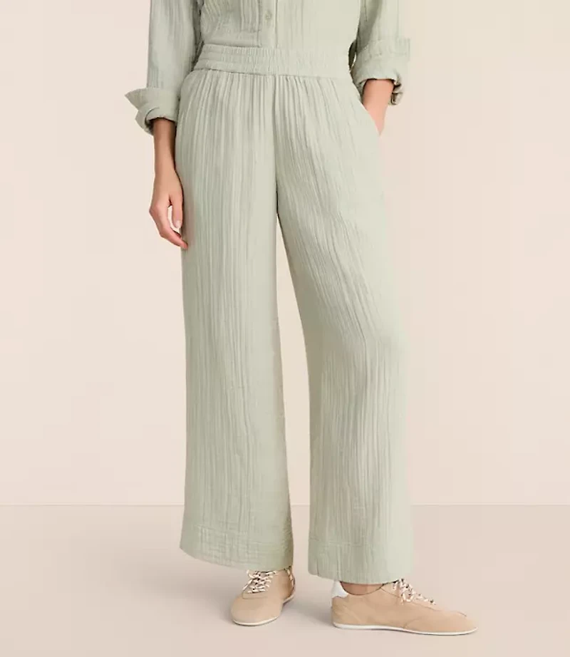 Petite Lou & Grey Triple Cloth Wide Leg Pants