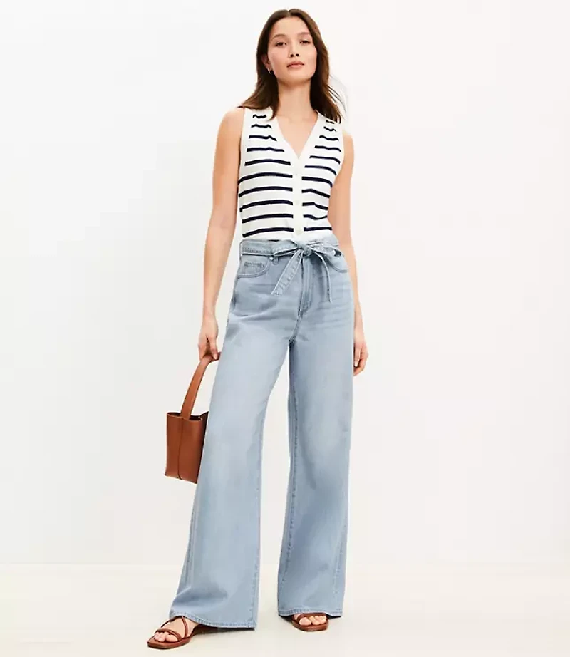 Palazzo Jeans in Light Wash