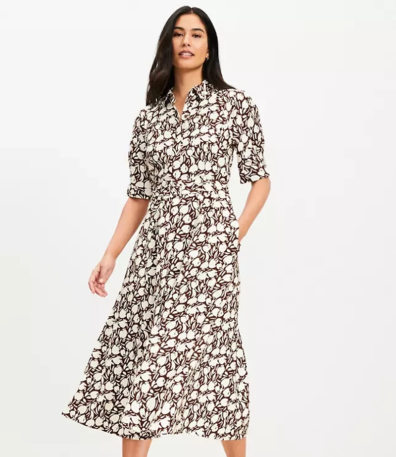 Petite Tulip Belted Midi Pocket Dress