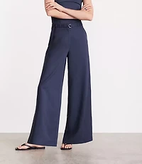 LOFT Versa Pure Spun Belted Wide Leg Pants