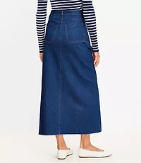 Petite Denim Utility Maxi Skirt