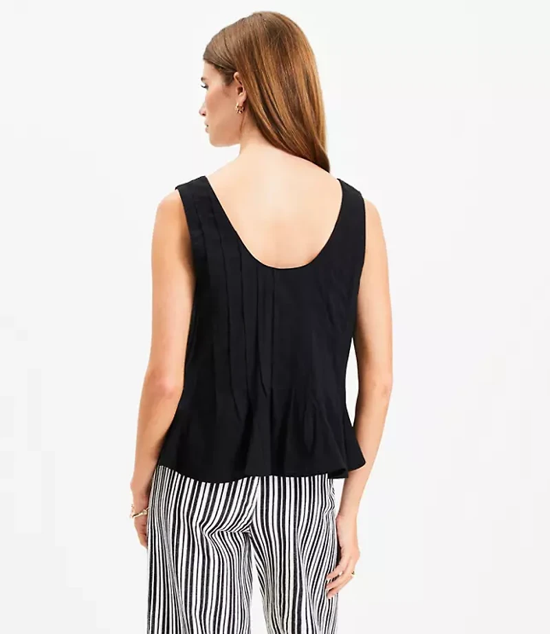 Pleated V-Neck Tank Top