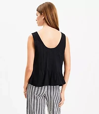 Pleated V-Neck Tank Top
