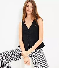 Pleated V-Neck Tank Top