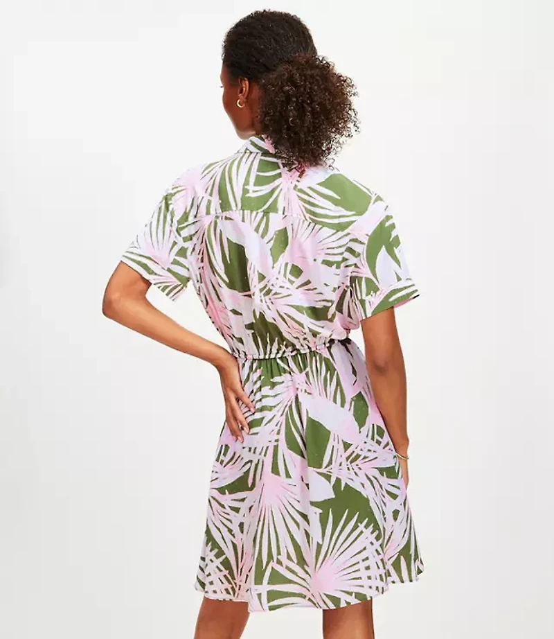 Petite Island Frond Mini Pocket Shirtdress