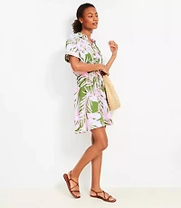 Petite Island Frond Mini Pocket Shirtdress