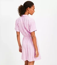 Petite Striped Mini Pocket Shirtdress