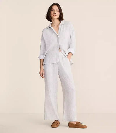 Lou & Grey Striped Triple Cloth Wide Leg Pants