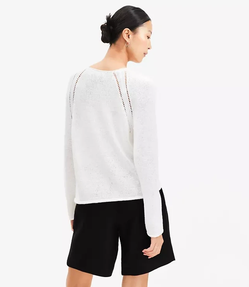 Pointelle Raglan Sweater