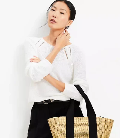 Pointelle Raglan Sweater