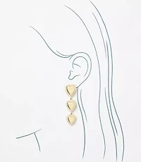 Pearlized Heart Drop Statement Earrings