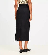 Petite Twill Belted Midi Pocket Skirt