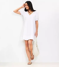 Petite Seamed Linen Cotton Mini Dress