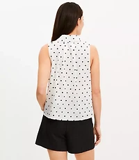 Dotted Pleated Sleeveless Shirt
