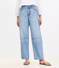 High Rise Barrel Jeans Light Vintage Indigo Wash